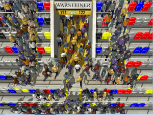 Fundamental Diagram Adherent Interactive Crowd Simulation using Density-Dependent Filters