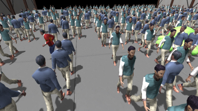 Interactive Simulation of Dynamic Crowd Behaviors Using General Adaptation Syndrome Theory