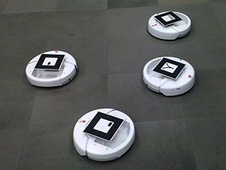 Photo of four iRobot Create robots